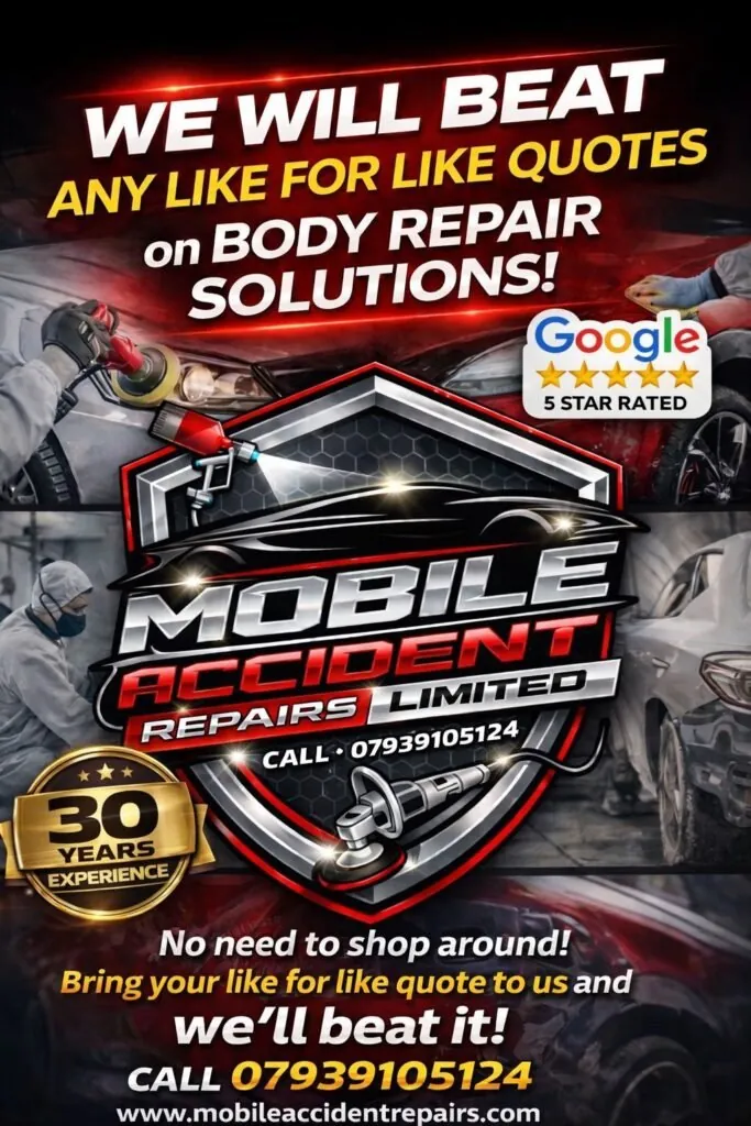 Mobile Accident Repairs Limited — we will beat any like for like quote